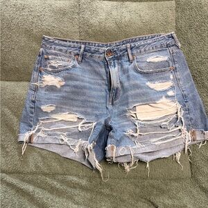 American Eagle Outfitters Light Blue Distressed Denim Cutoff Shorts sz 12